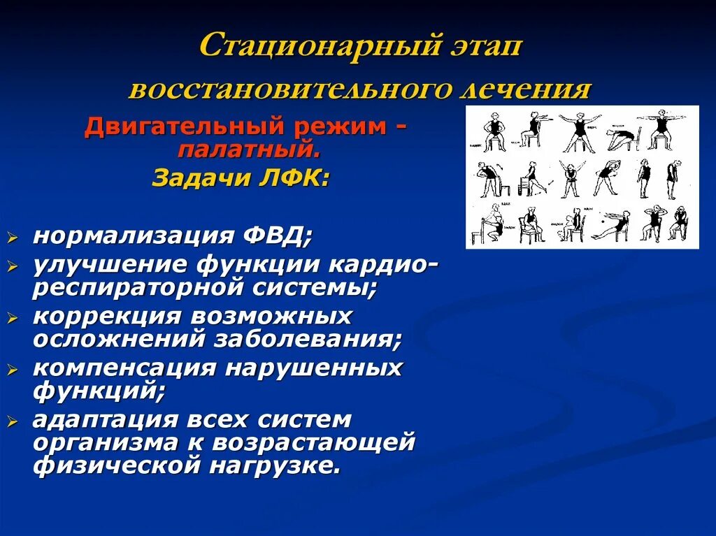 ЛФК на стационарном этапе. Стационарный этап лечения. ЛФК при реабилитации органов дыхания. Реабилитация при заболеваниях дыхательной системы. Задачи стационарного этапа