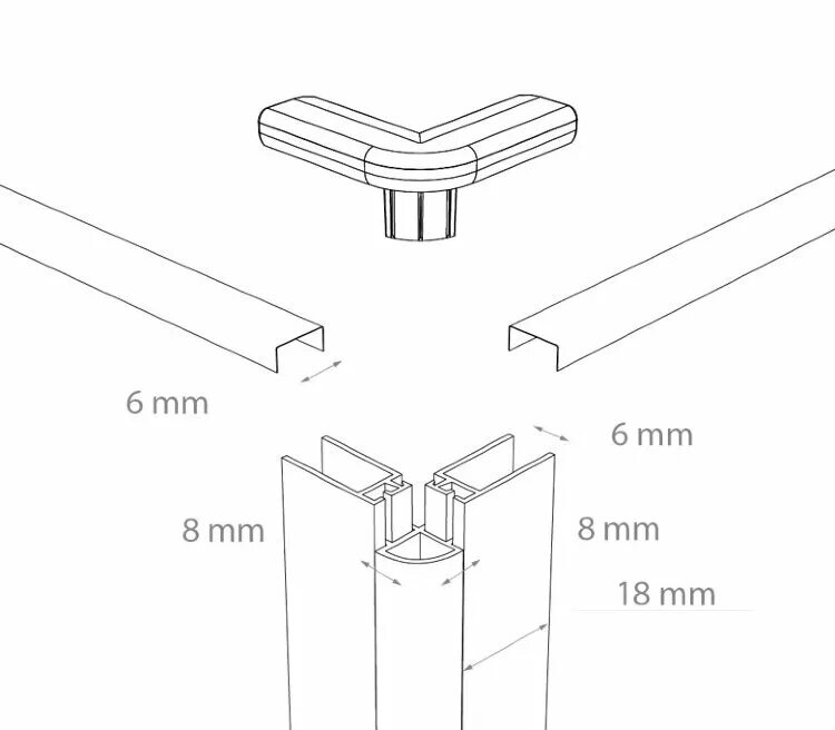 689. Угловой профиль gah alberts алюминиевый 10,9х20х1000мм. Алюминиевый наружный профиль 8мм. Профиль угловой стыковочный. 5.