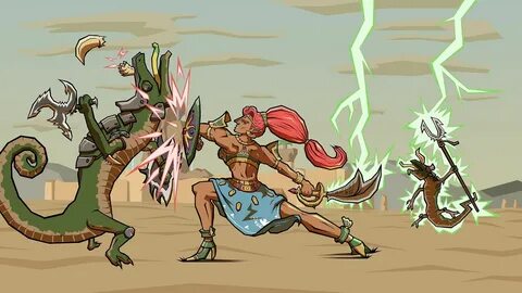 ...Zelda Breath of the Wild art Gerudo Champion Lady Urbosa taking on the l...