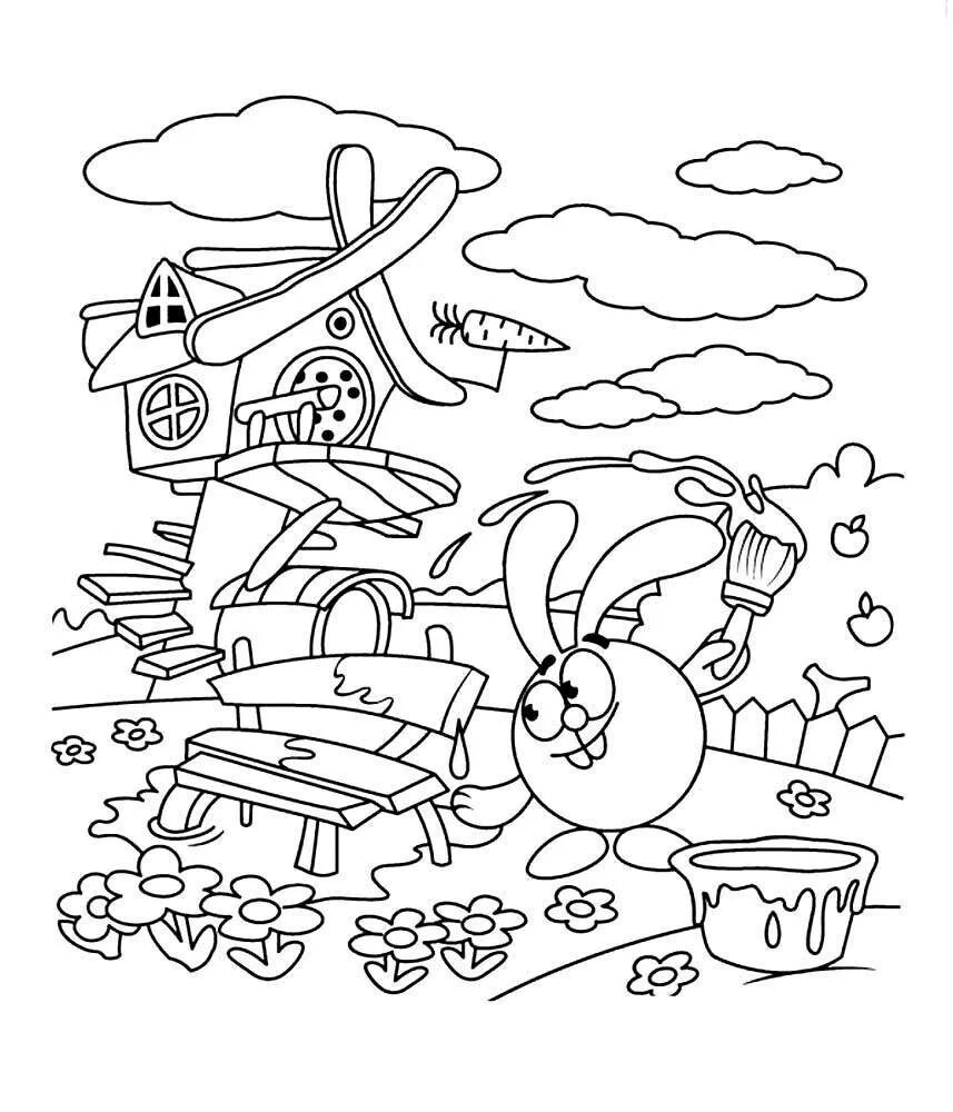 Раскраски смешарики распечатать