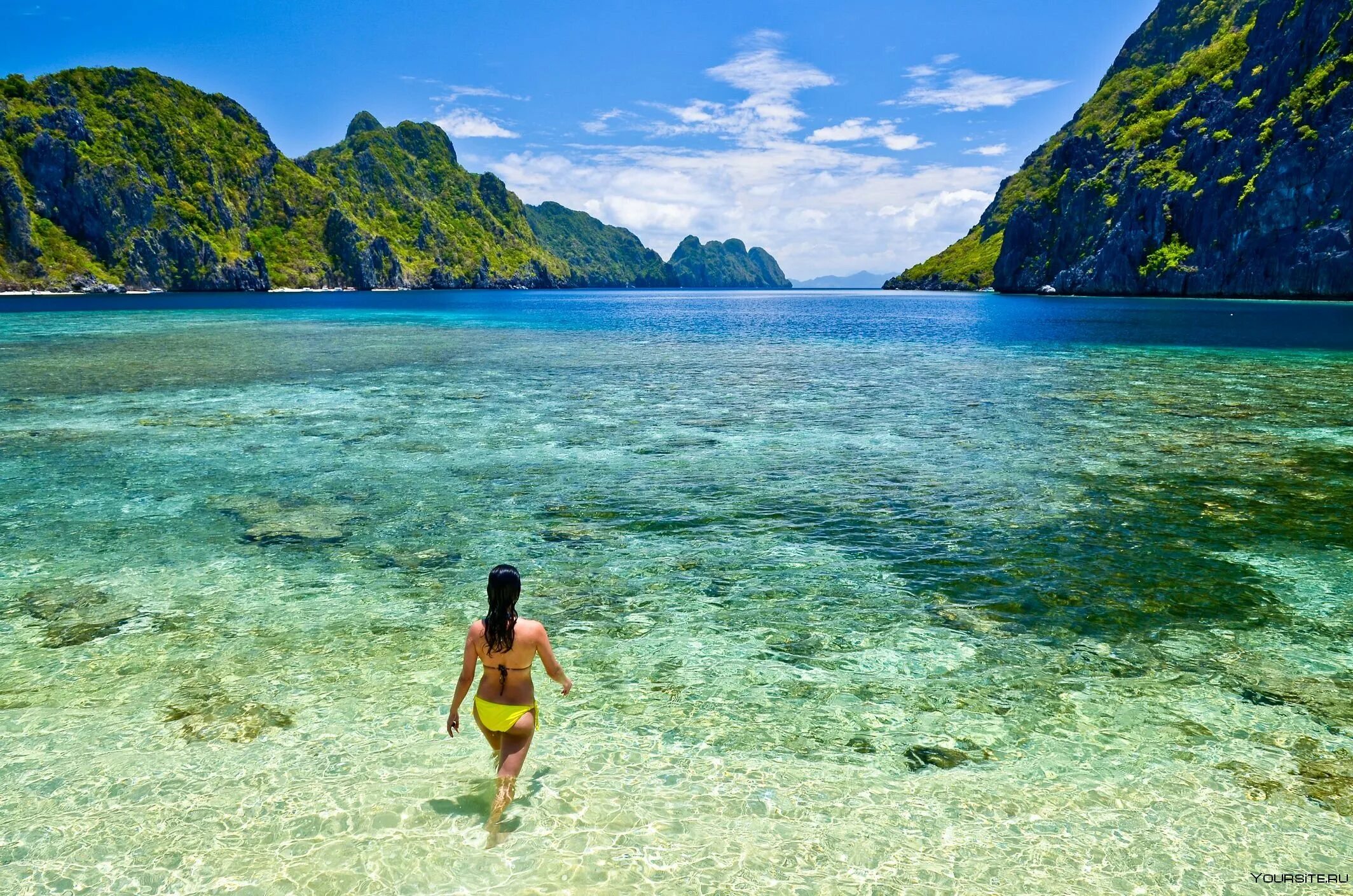 Кристальное море. Парадиз остров Карибского моря. Стар-Бич на острове Эль-Нидо. Пляж Стар-Бич на острове Эль-Нидо, Филиппины. Красивый пляж.