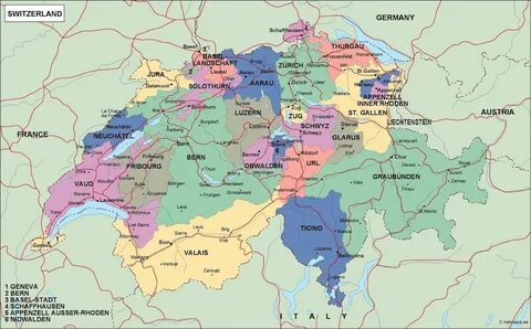 Швейцария на политической карте