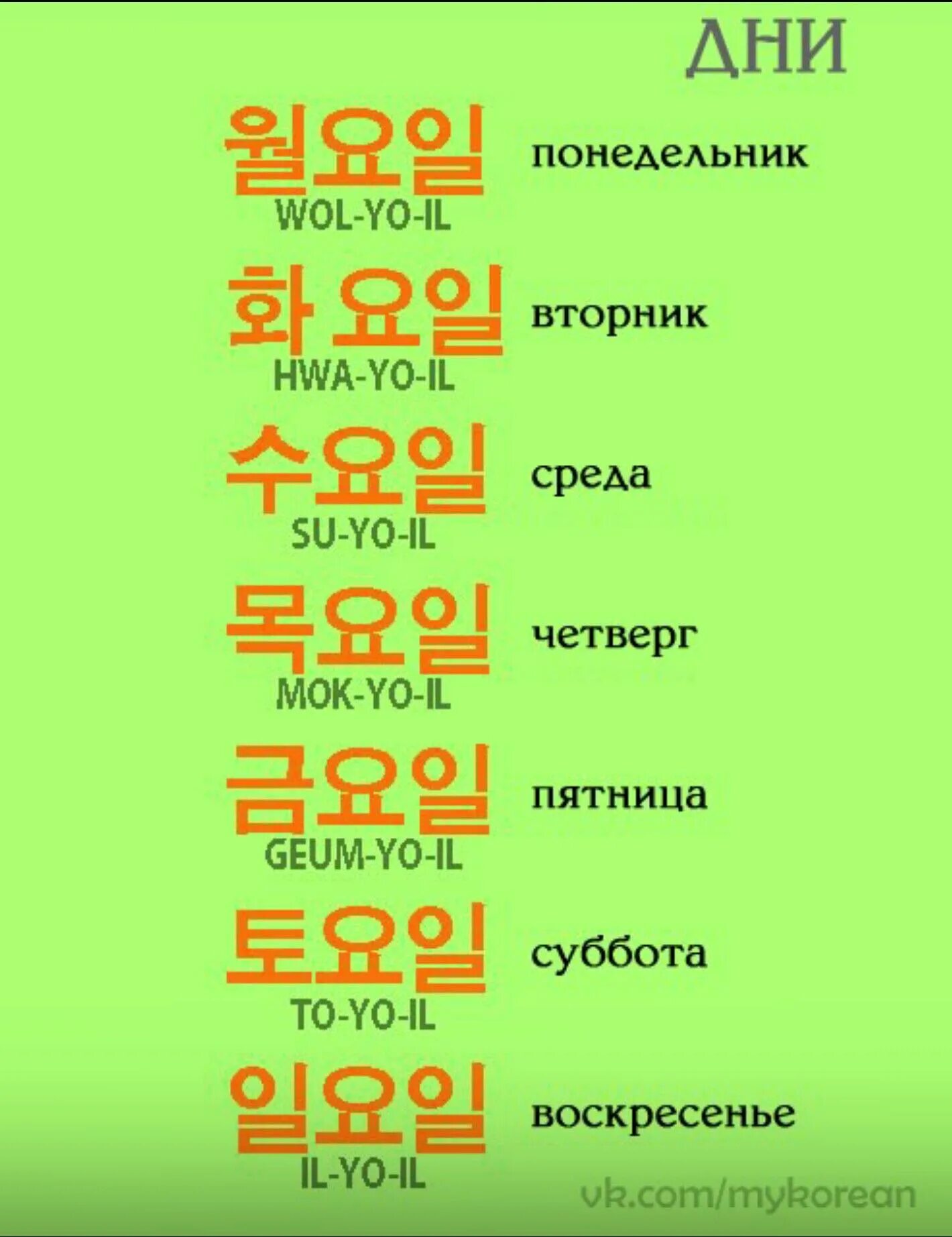 Учить русско корейский. Цвета на корейском языке с транскрипцией и переводом. Цвета по корейски с транскрипцией. Дни недели на корейском языке. Недели на корейском.