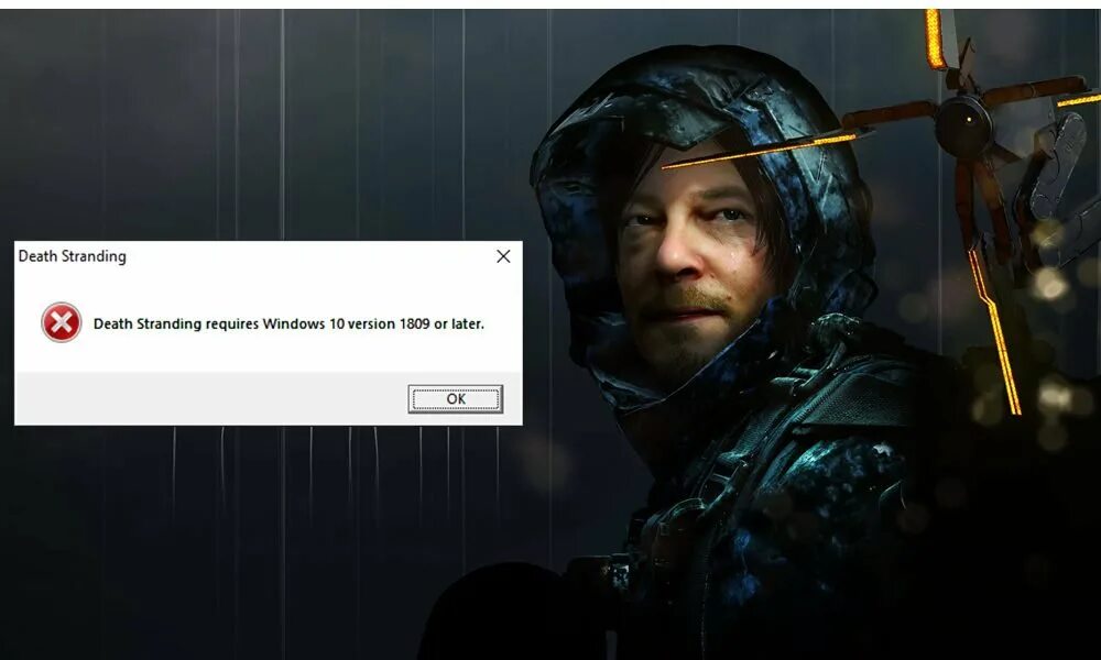 This game requires windows 10 or later. Death Stranding коллекционер. Ошибка в Death Stranding 0x8007000e. Большая ошибка в Death Stranding.