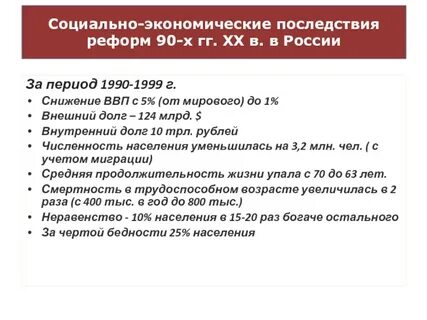 Экономические преобразования 1990
