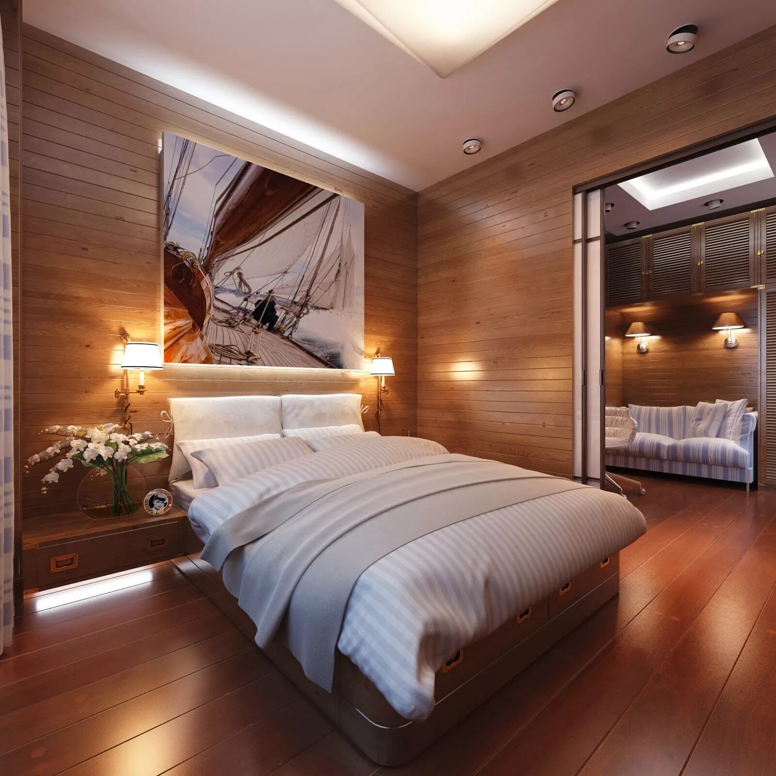 Стильная спальня. Дизайнерская отделка спальни. Красивая спальня. Спальня в современном стиле. Дизайн комнате красиво фото