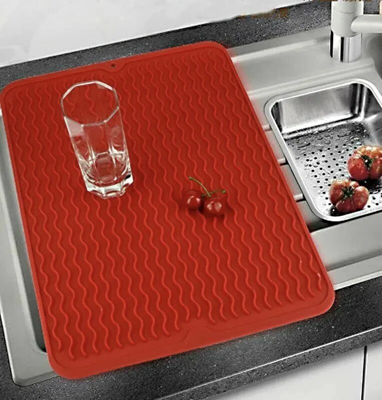 Силиконовый коврик для сушки посуды. Силиконовый коврик для сушки посуды. Силиконовый коврик для посуды. 9х3. Коврик универсальный мультидом в рулоне 30х120см.