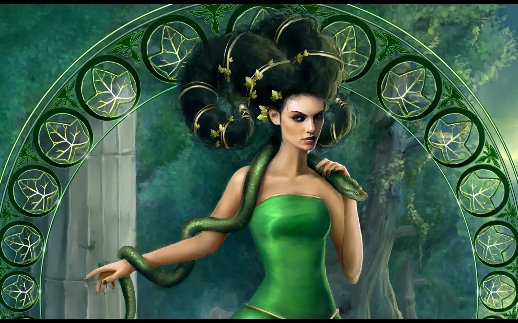 Marta Dahlig семь смертных грехов. Девушка в зеленом платье.