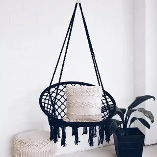 Подвесная плетеная качель