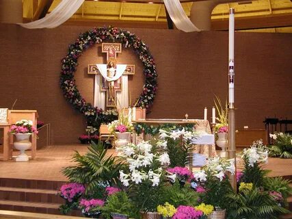 Church Altar Decorations, Contemporary Flower Arrangements, Church Foyer, E...