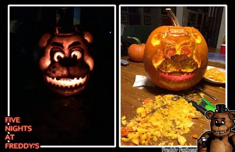 Freddy fazbear, Pumpkin carving, Pumpkin.