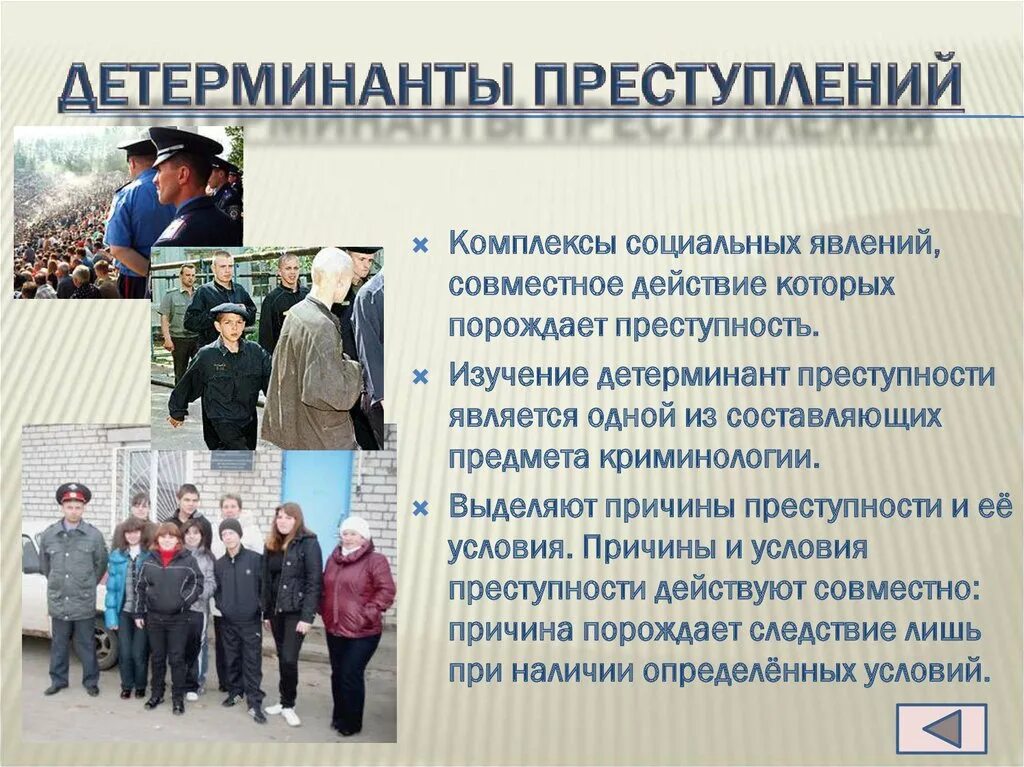 Детерминанты преступности это