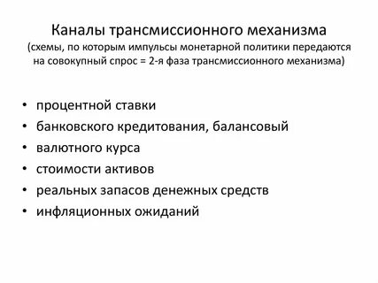 Монетарная политика государства механизмы