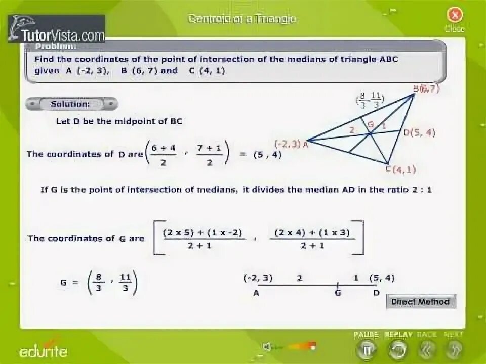 How to find g. Centroid of triangle. how to find median of triangle with equations. formula for finding the median in triangle. median drawen to triangle.