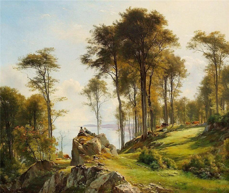 Жанр живописи пейзаж. Художник карл фредерик аагард. пейзаж карл фредерик аагард. карл фредерик педер огор пейзажи. художник карл фредерик огор (carl frederic aagaard, 1833-1895).