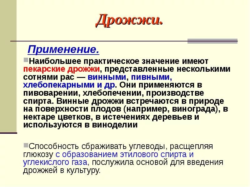 Каково значение дрожжей в жизни человека. Использование дрожжей. Использование дрожжей человеком. Сфера применения дрожжей. Где применяются дрожжи.