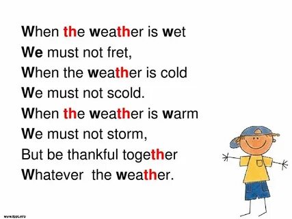I say the weather fine sooner