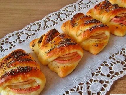 Конвертики из слоеного теста с яблоками