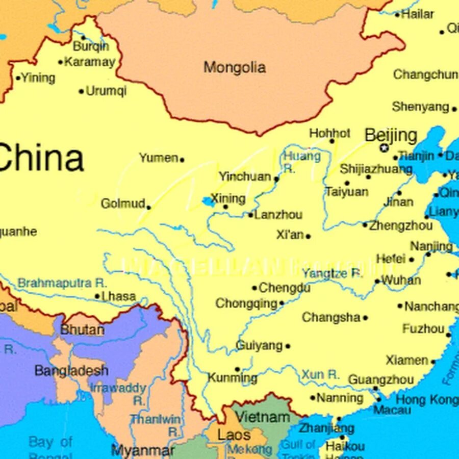 Map of china. Карта Китая. Восток Китая на карте. Китайская географическая карта. Южный Китай на карте.