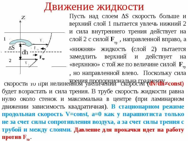 Движение жидкости. Движение жидкости происходит в:. Типы движения жидкости. Движение потока жидкости. Движение жидкости трение в жидкости