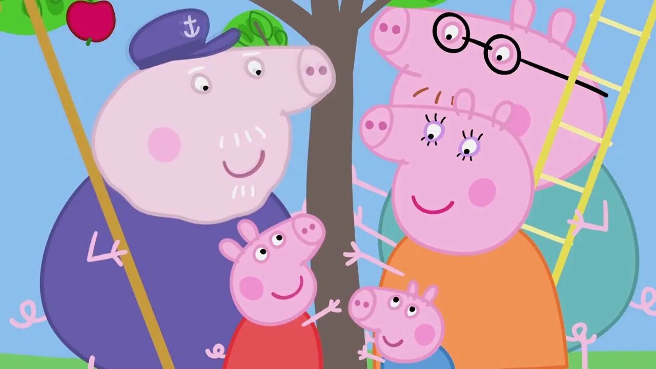 Peppa Pig in English. Свинка Пеппа две мамы.