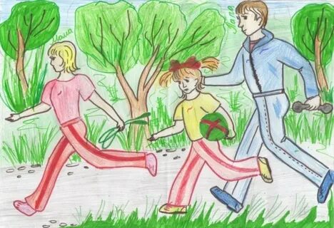 Моя спортивная семья рисунки