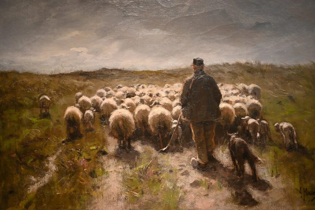 Пастухи гонят стадо