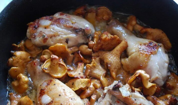 Лисички с курицей рецепт с фото