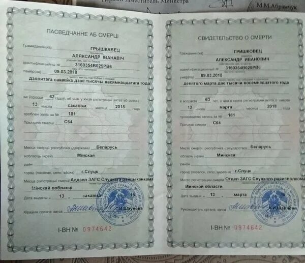 Дубликат рб. Свидетельство о смерти беларусь. свидетельство о смерти образец. свидетельство о смерти беларусь образец. дубликат свидетельства о смерти.