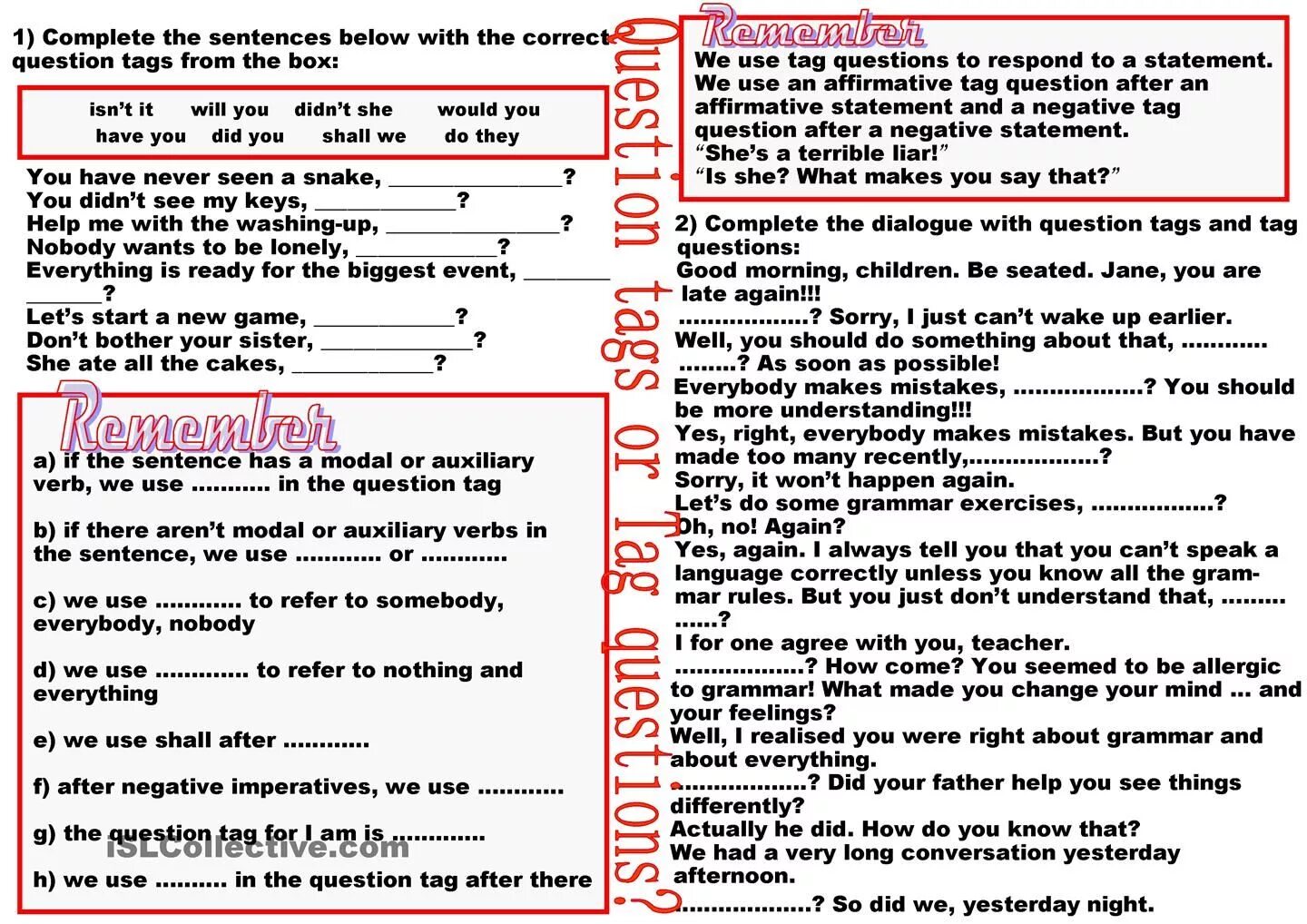 Nobody tag questions. Tag questions упражнения. Tag questions with Nobody. Tag questions sentence. Complete the sentences with tags