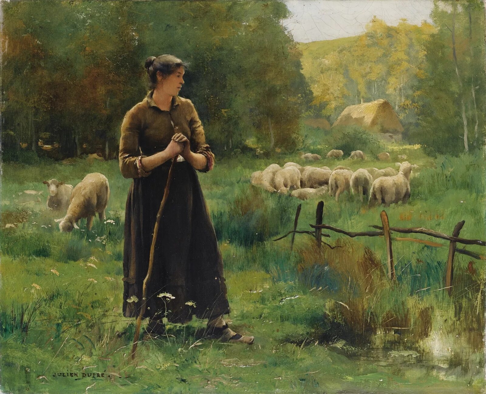 Пастух в старину. Жюльен Дюпре (Julien Dupré) (1851-1910).. Жюльен Дюпре пастушка. Жюльен Дюпре художник. Маковский пастушки картина.