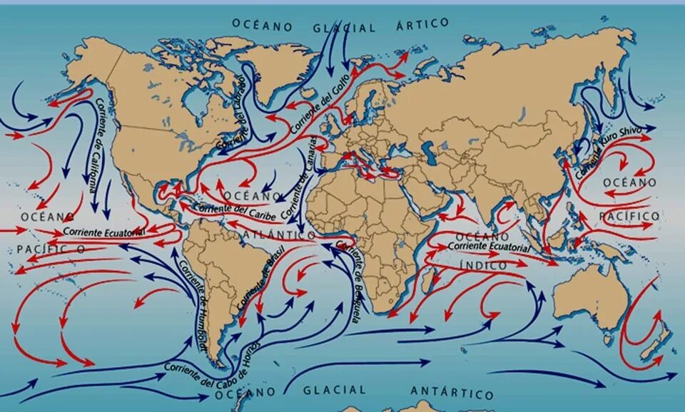Самое мощное течение в мире. Морские течения. Карта морских течений. Карта океанских течений. Течение Гумбольдта на карте.