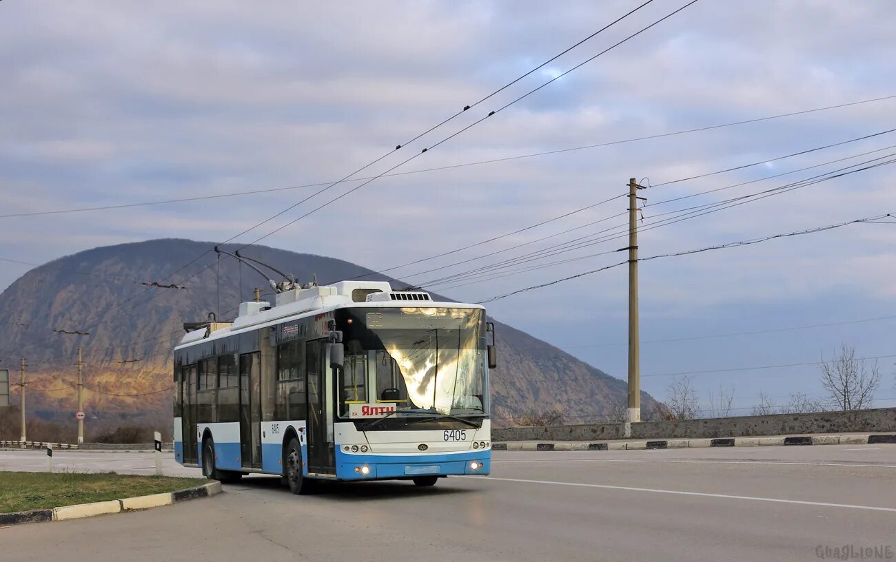 Междугородные троллейбусы в Крыму. Крымский троллейбус сбоку. Троллейбусы в Крыму внешний вид.