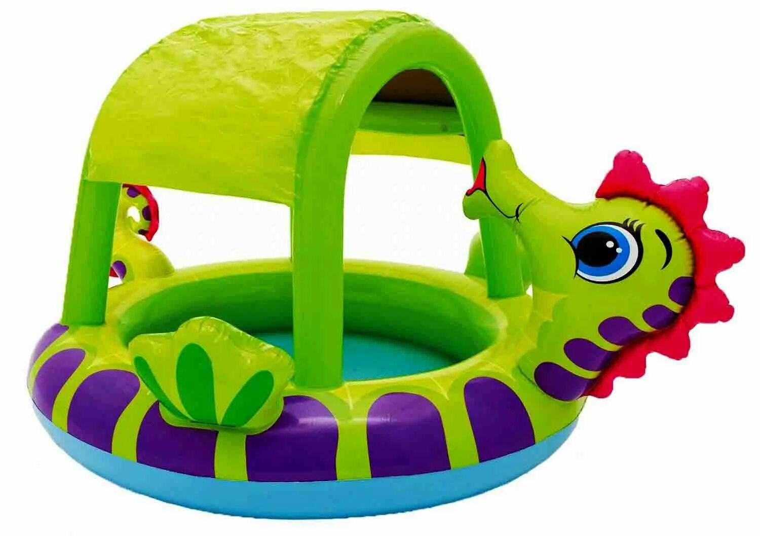 Бассейн с навесом intex. 57110 intex. детский бассейн intex. intex seahorse. детский бассейн с крышей.