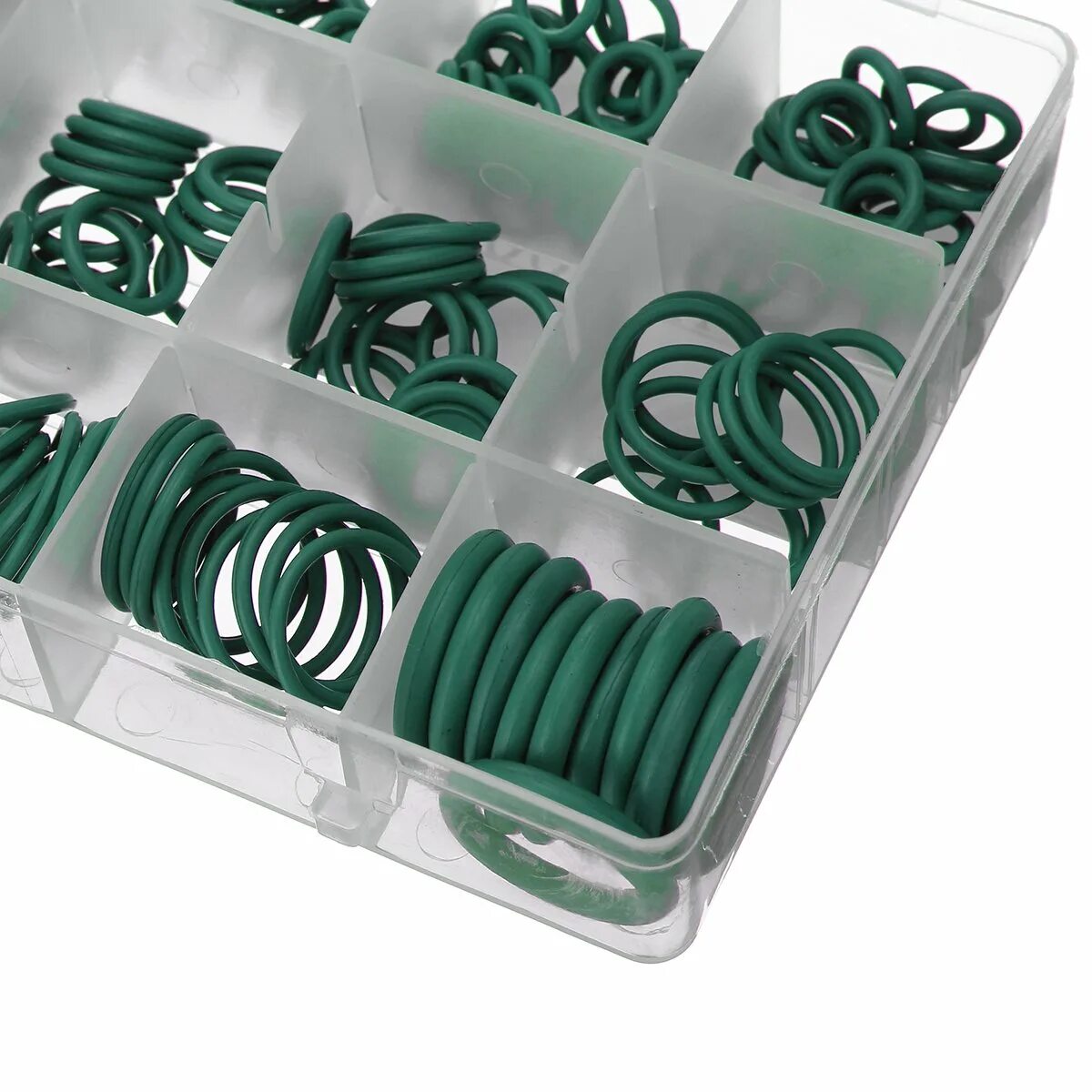 270pc green o-ring assortment. 1044. Набор резиновых уплотнительных колец 419, набор из r01-r32. Набор уплотнительных колец (мбс) (419шт). Комплект уплотнительных резинок.