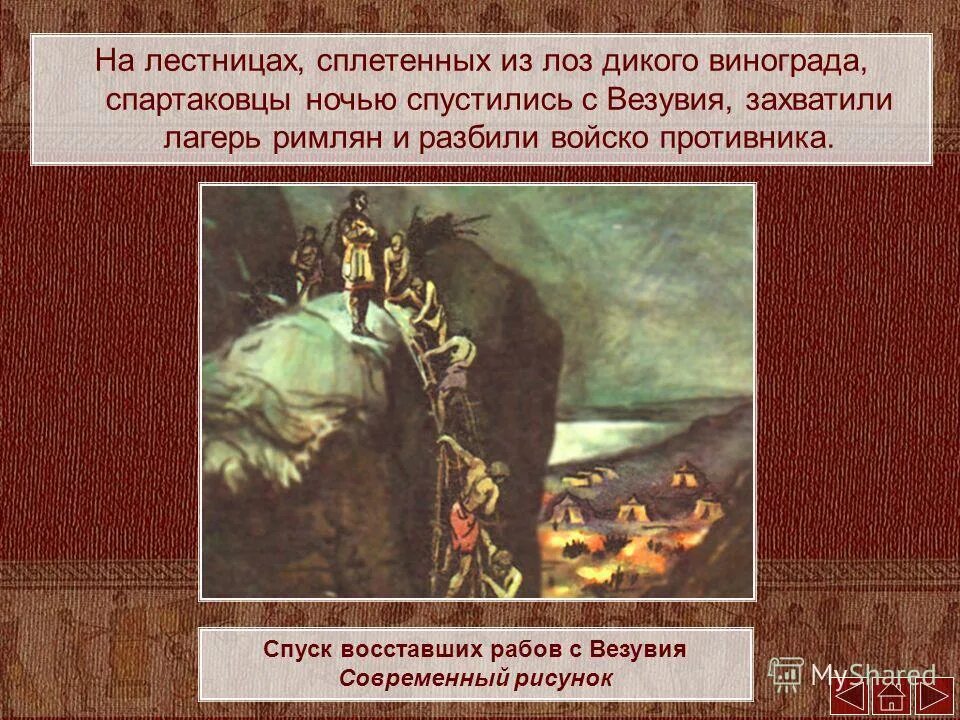 Спуск рабов с Везувия. Восстание Спартака спуск с Везувия. Спуск рабов с Везувия описать рисунок. Рассказа спуск рабов с Везувия.