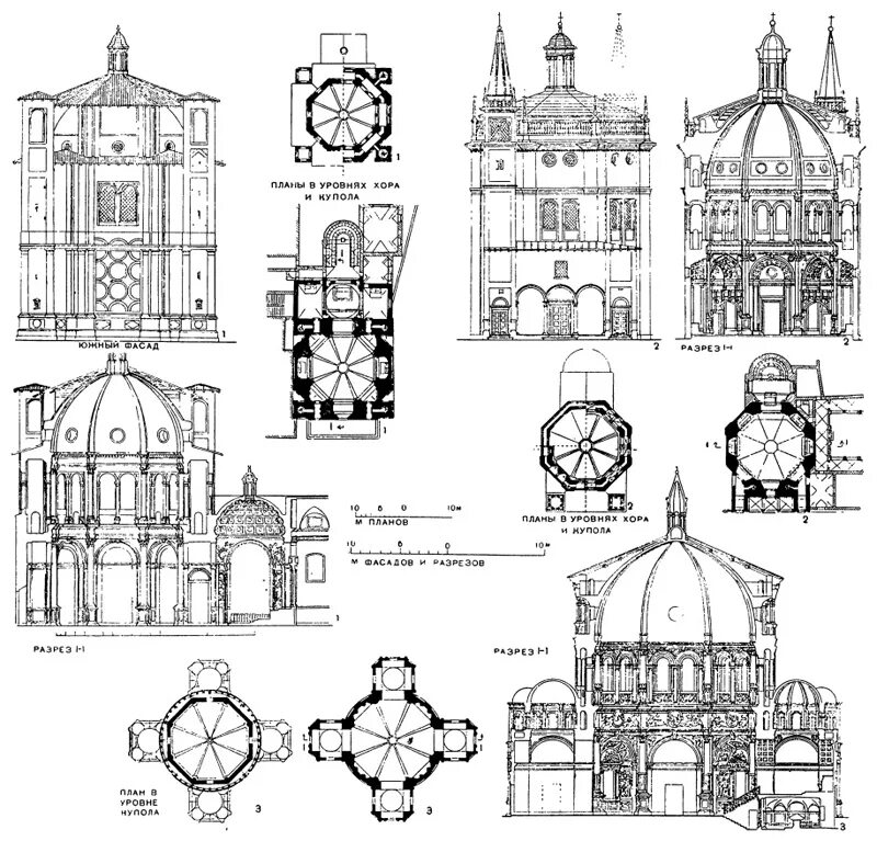 Архитектура храм Возрождения Италии чертеж.