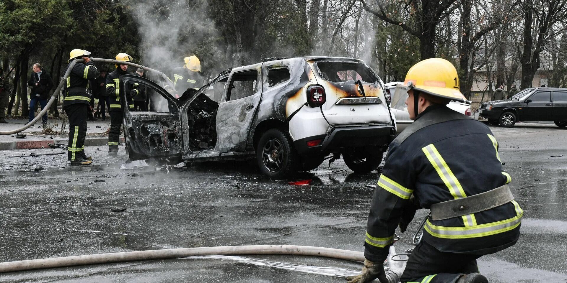 Взрыв автомобиля в Мелитополе.