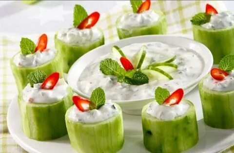 Приготовление закусок из огурцов