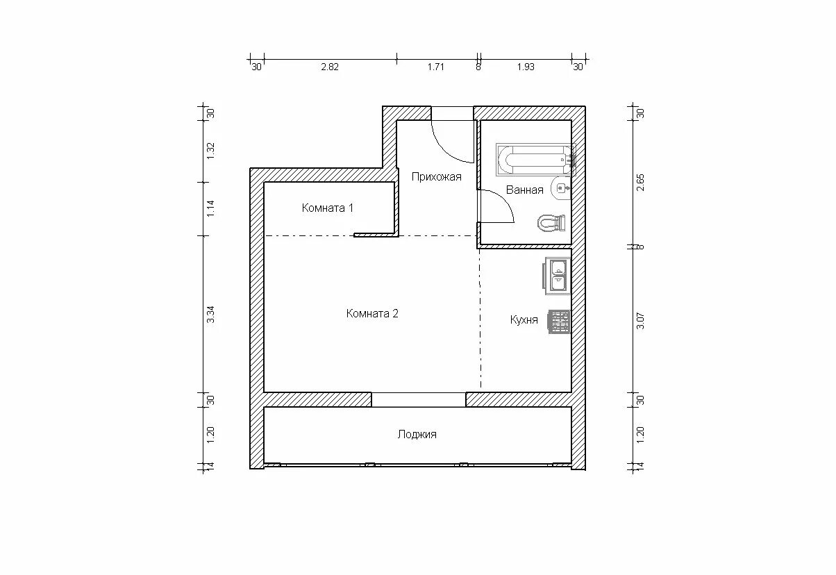 Чертеж квартиры с размерами онлайн Купить 1-комнатную квартиру, 35.7 м² по адресу Москва, Уваровский переулок, 7, 3