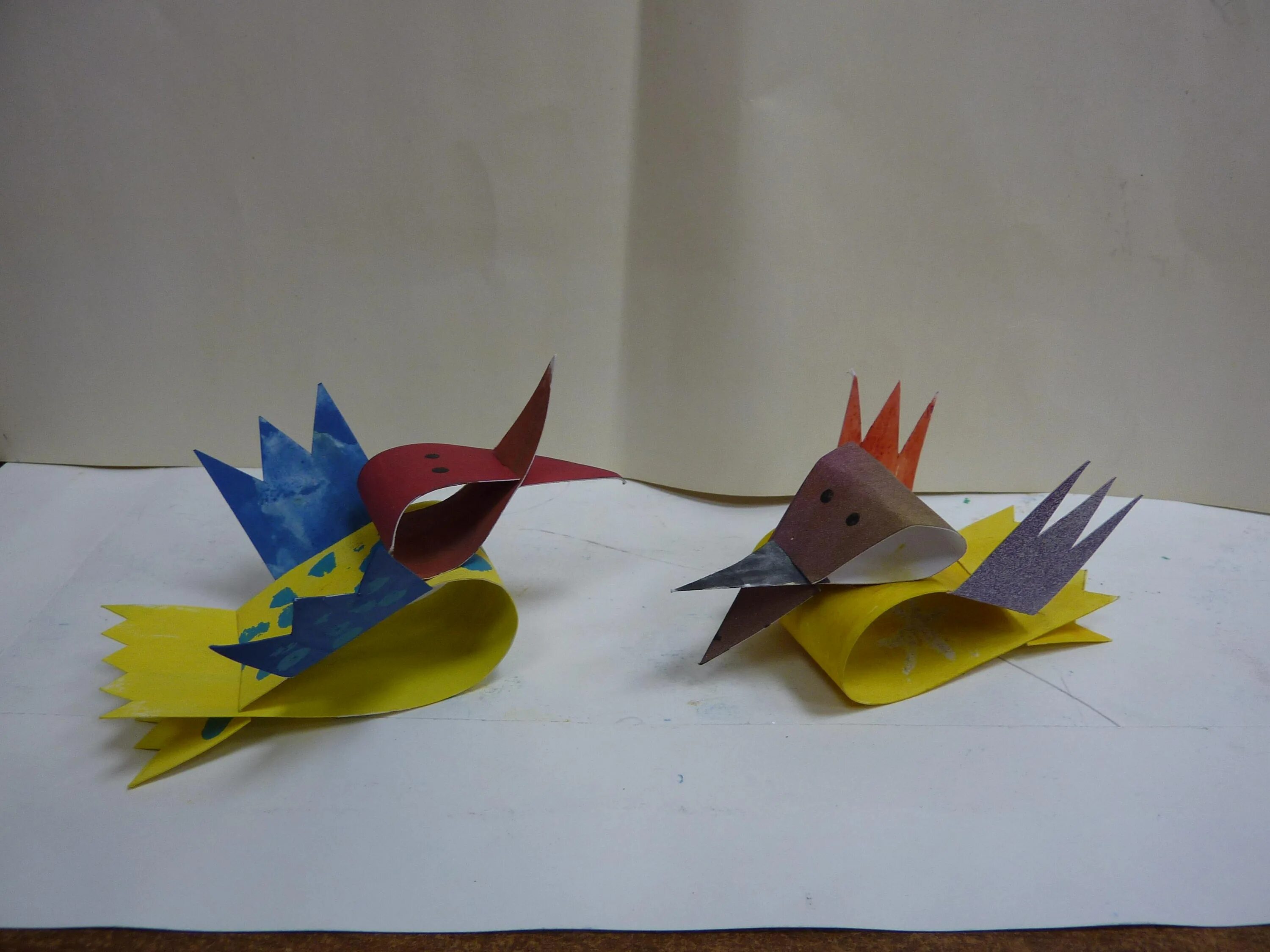 Оригами скворец. Поделка птица. Поделка птичка из бумаги для детей. Конструирование птицы. Поделки птицы в средней группе.