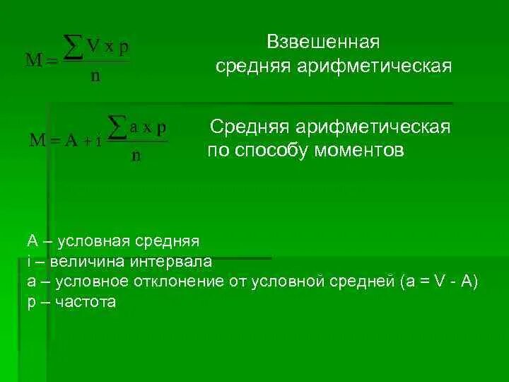 По формуле средней арифметической вычисляется. Метод средней арифметической. Средняя арифметическая по способу моментов. Способы расчета средней арифметической. Вычисление средней арифметической по способу моментов.