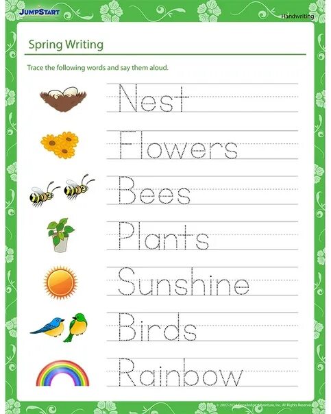 Spring worksheets for kids