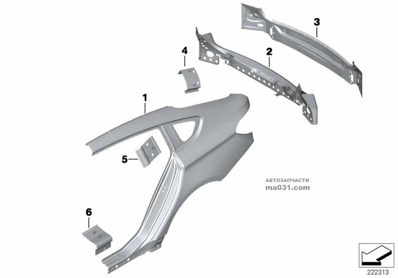 тыльная сторона облицовки. задняя панель bmw x4. облицовка крыла. тыльная сторона облицовки. армирующая пластина бмв.