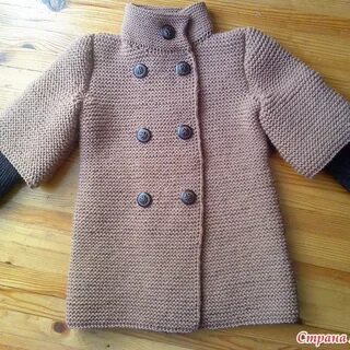 Пальто спицами для девочки