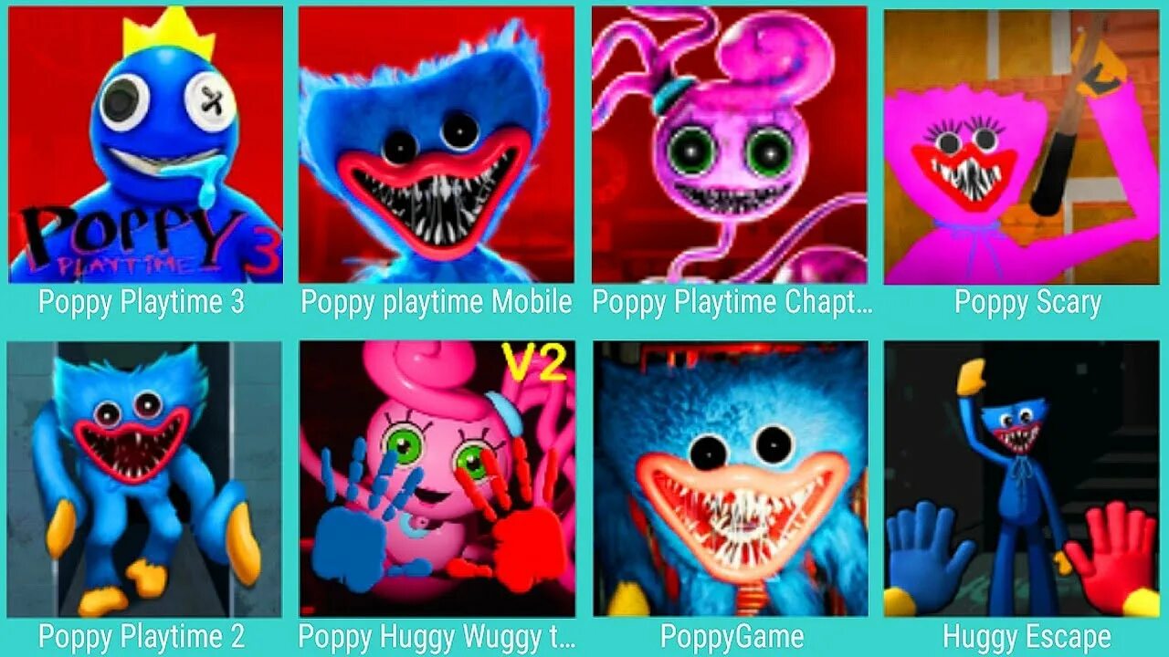 Покажи улыбающихся зверят из poppy playtime 3. Mob Poppy Playtime. Поппи Плейтайм 3 радужные друзья. Rainbow friends персонажи.