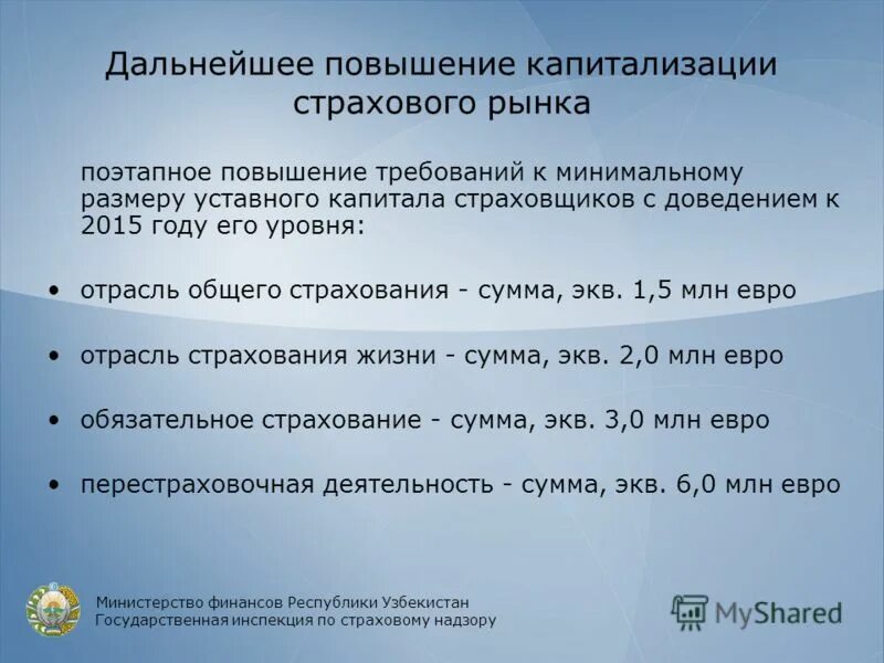 Минимальный размер уставного капитала банка. Требования к величине уставного капитала страховой компании. Проведение анализа основных показателей страхового рынка. Размер уставного капитала страховых компаний РФ. Капитализация страховщика формула.