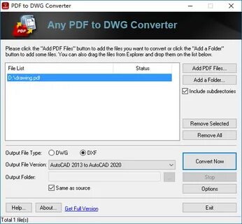 Перевести из пдф в dwg