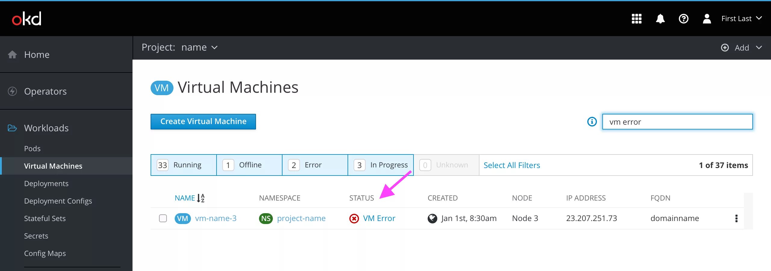 Status ui