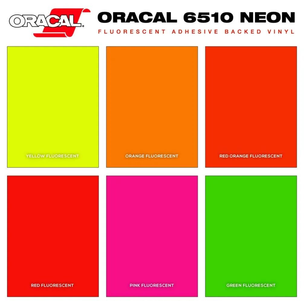 Как называется яркий цвет. Oracal fluorescent cast 6510. oracal 6510. оракал 6510 цвета. оракал 6510 палитра.